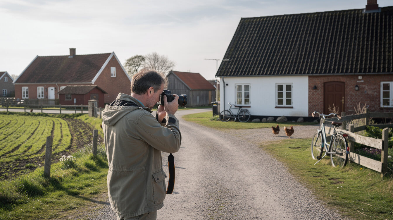 Photographer documenting daily life in a Danish rural community