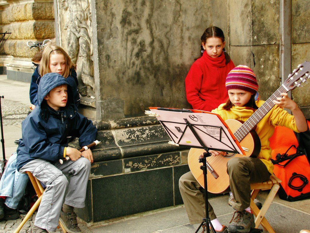 music teacher with students